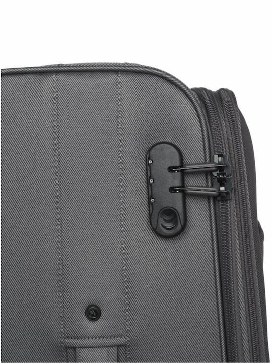 Diplomat Large Travel Suitcase Fabric Gray with 2 Wheels Height 77cm 6019-L