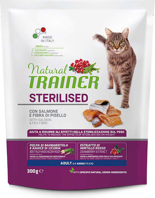 Natural Trainer Sterilised Hrană Uscată pentru Pisici Adulte Sterilizate cu Somon 0.3kg