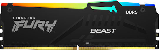 Kingston Fury Beast RGB 16GB DDR5 RAM με Ταχύτητα 5200 για Desktop