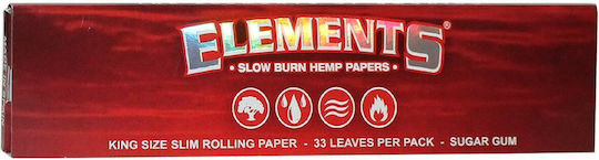 Elements Red Foițe de Țigări Rulate Slim King Size 33 foi 1buc