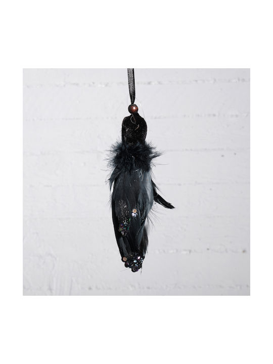 Hanging Feather Black 18cm