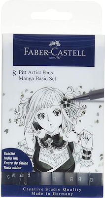 Faber-Castell Pitt Artist Μαρκαδόροι Σχεδίου Πολύχρωμοι 8τμχ