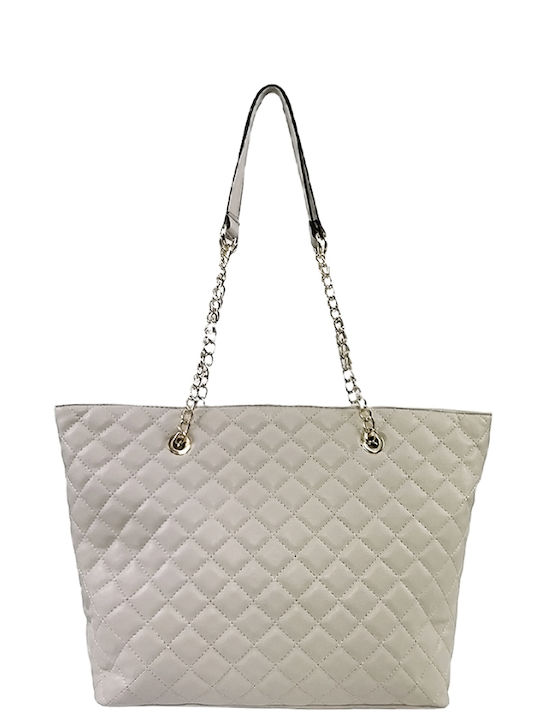 Hunter Quilted Women's Bag Shopper Shoulder Beige