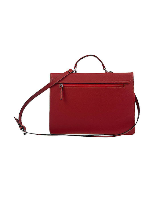 Hunter Briefcase with Magnetic Clasp, Internal Compartments & Adjustable Strap Red