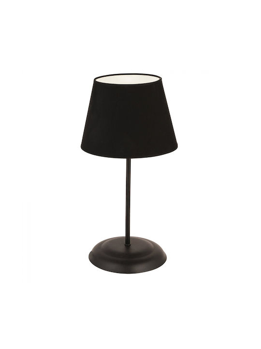 HomeMarkt Metal Table Lamp for Socket E27 with Black Shade and Base