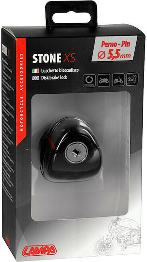 Lampa Stone XS Κλειδαριά Δισκόφρενου Μοτοσυκλέτας με Διάμετρο Πείρου 5.5mm Μαύρο Χρώμα