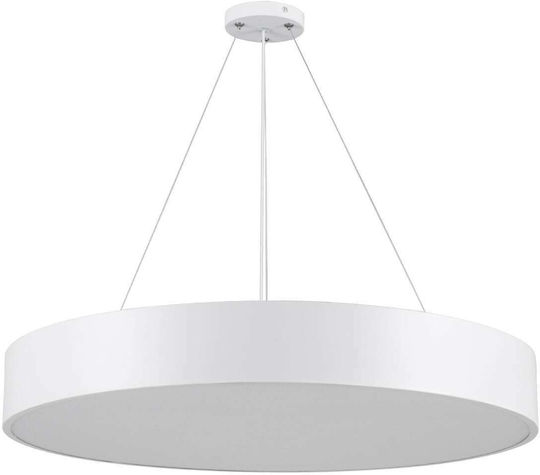 GloboStar Burton Deckenleuchte 60cm Weiß mit Integrierter LED und Fernbedienung