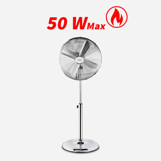 Zilan Ανεμιστήρας Ορθοστάτης 50W Διαμέτρου 40cm Λευκός