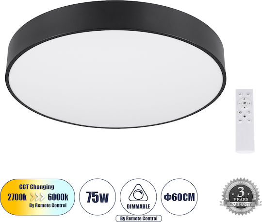 GloboStar Burton 61202-S Πλαφονιέρα 60εκ. LED με Τηλεχειριστήριο GloboStar Burton 61202-S Πλαφονιέρα 60εκ. LED με Τηλεχειριστήριο