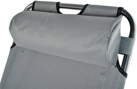 Lounger-Armchair Beach with Recline 3 Slots Gray 153x47x87cm