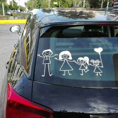 Boy / Girl Baby on Board Car Sign Λευκό Sticker Happy Family