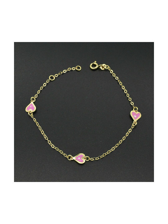 Kids Bracelet Chain from Gold 9K with Heart