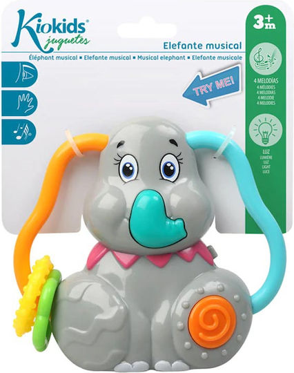 Kiokids Elephant Μασητική Κουδουνίστρα Οδοντοφυΐας από Πλαστικό για 3 m+