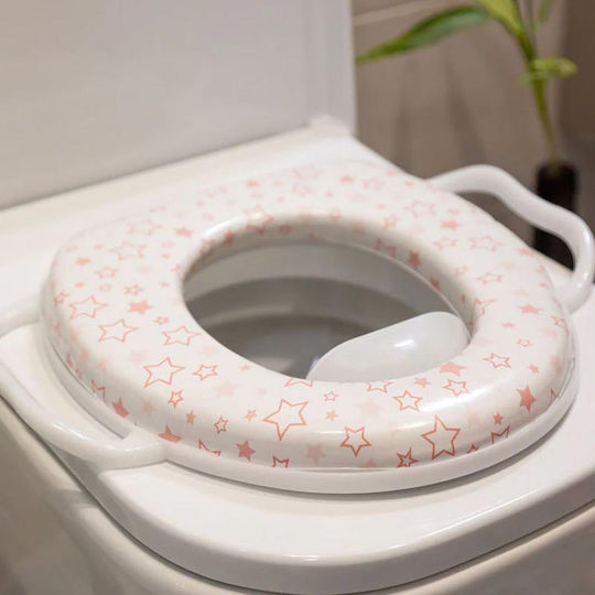Kiokids Kiokids Toddler Toilet Seat Star Pink with Handles
