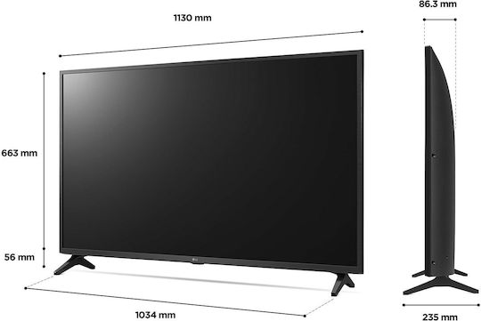 LG Smart Τηλεόραση 55" 4K UHD LED UQ75 HDR (2022) 55UQ75006LF