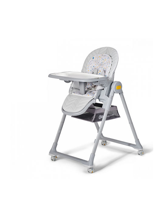 Kinderkraft Lastree Foldable Highchair with Metal Frame & Fabric Seat Grey