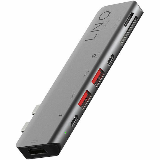 LinQ Docking Station με Διπλό USB-C HDMI 4K PD Μαύρο (LQ48012)