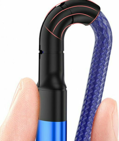 Xipin LX27 Braided USB 2.0 Cable USB-C Male - USB-A Blue 1.2m