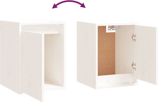 Hängeschrank fürs Wohnzimmer aus Massivholz Weiß 30x30x40 cm