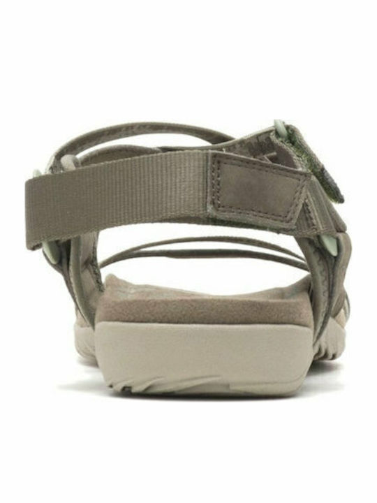 Terran 3 Cush Lattice Leather Women's Flat Sandals Sporty Olive