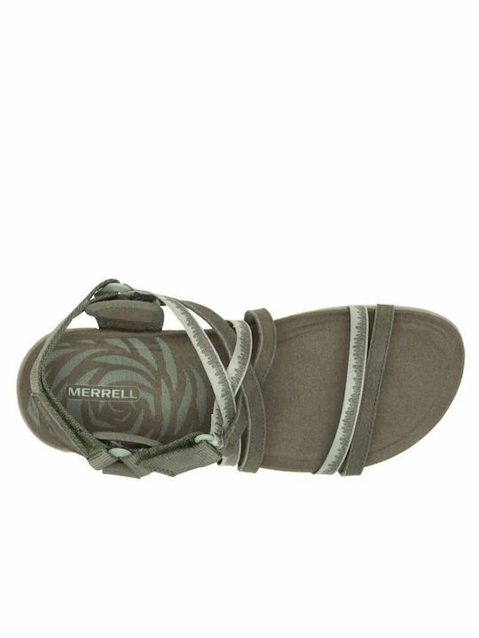 Terran 3 Cush Lattice Leather Women's Flat Sandals Sporty Olive