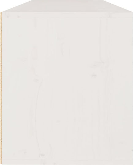 Hanging Living Room Cabinet Made of Solid Wood White 100x30x35cm