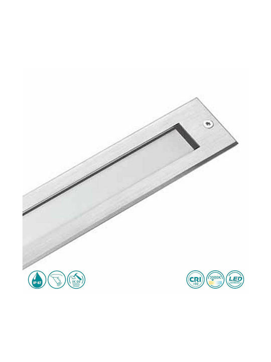 Faro Barcelona Spot Floor Lamp LED 12W with Warm White Light IP67 Silver