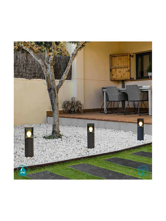 Faro Barcelona Kila Outdoor Floor Lamp Small Post 15W IP65 for E27 Socket Gray