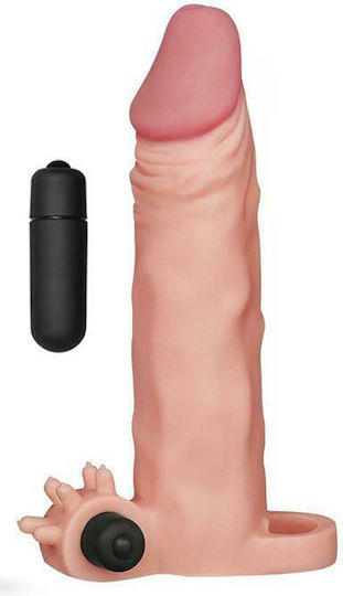 Lovetoy Pleasure X-tender Series Vibrating Penis Sleeve Προέκταση Πέους με Δόνηση Flesh 19cm