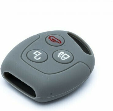 Θήκη Κλειδιού Car Safety από Silikon με 3 Κουμπιά για Auto σε Gray Χρώμα