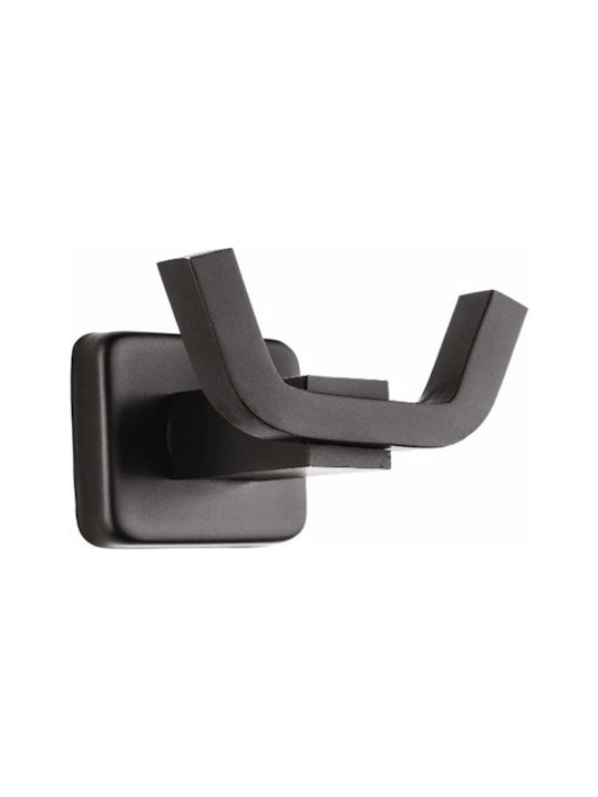 Tekno-Tel Cârlig Dublu De Baie Cu Șuruburi 18x6cm Negru