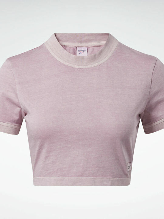 Classics Natural Dye Women's Summer Crop Top Cotton Short Sleeve Infused Lilac
