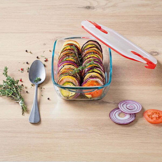 Pyrex Cook & Heat Δοχείο Φαγητού Γυάλινο Κόκκινο 2.3lt