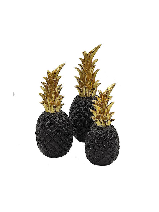 Karvounis Decorative Pineapple Black K 22252 20gblack made of Polyresin 8.5x8.5x20cm 1pcs