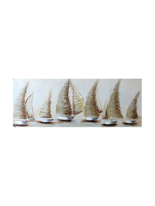 Inart Ιστιοφόρα Πίνακας σε Καμβά 150x50cm