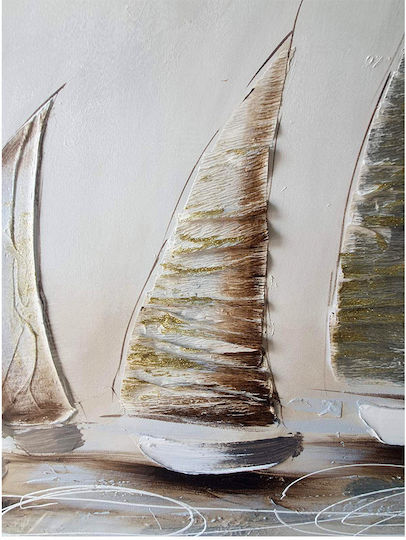 Inart Ιστιοφόρα Πίνακας σε Καμβά 150x50cm