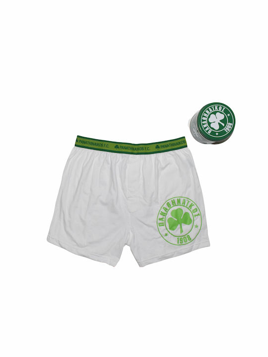 Apple Boxer Panathinaikos Men's Boxer White with Patterns