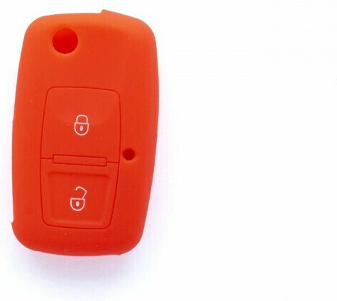 Husă Pentru Cheie Auto Car Safety Din Silicon Cu 3 Butoane Pentru Seat Skoda VW În Culoare Roșie
