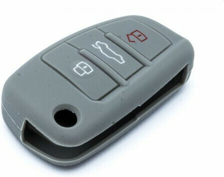 Husă Pentru Cheie Auto Car Safety Din Silicon Cu 3 Butoane Pentru Audi În Culoare Gri