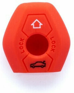 Silicone Car Key Cover Case Car Safety with 2 Buttons for Bmw Red