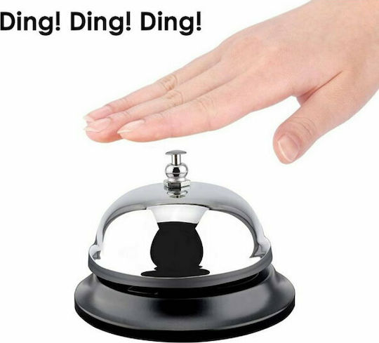 Metallic Bell for Hotel Reception Silver 1pcs QJ125