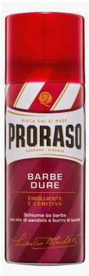 Proraso Red Spumă de Bărbierit cu lemn de santal și unt de shea pentru Piele Uscată & Sensibilă 400ml