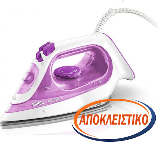 Braun TexStyle 3 SI 3030 Σίδερο Ατμού 2300W με Κεραμική Πλάκα και Συνεχόμενη Παροχή 45gr/min