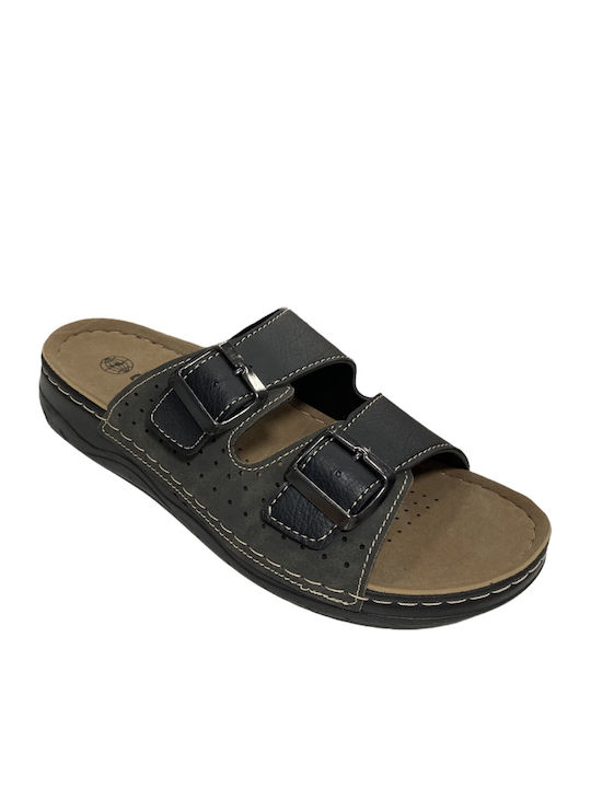 Gezer Leder Herrensandalen in Schwarz Farbe