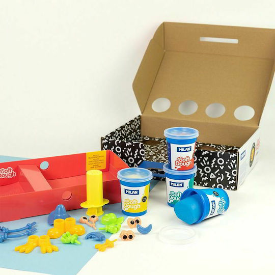 Milan Plasticină - Joc Happy Faces Pentru 3+ Ani 4 Buc