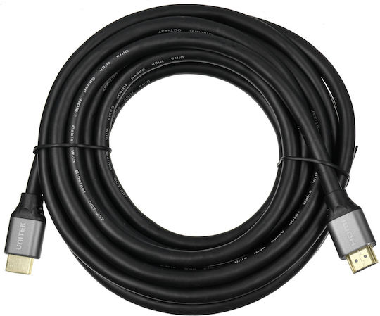 Unitek HDMI 2.1 Ultra High Speed 48Gbps 4K 120Hz HDR VRR Cable HDMI male - HDMI male 5m Μαύρο