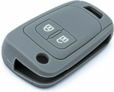 Silicone Car Key Cover Case Car Safety with 2 Buttons for Chevrolet / Opel Gray