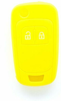 Silicone Car Key Cover Case Car Safety with 2 Buttons for Chevrolet / Opel Yellow