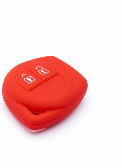 Silicone Car Key Cover Case Car Safety with 2 Buttons for Fiat / Opel / Suzuki Red