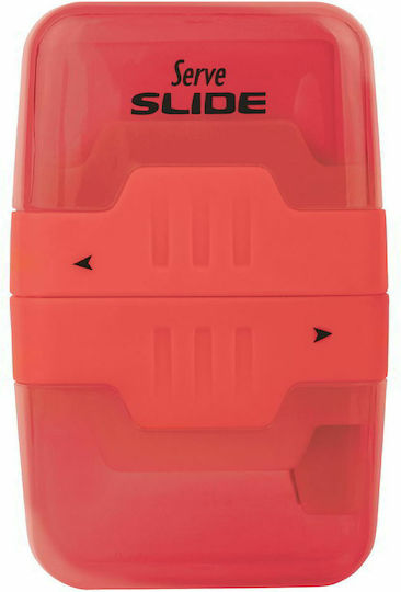 Serve Slide Plastic Ascuțitoare Roz Butoiaș cu Radieră 1buc